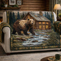 Noble Bear Quilted Sofa Cover Fall Halloween Decor For Sofa Couch