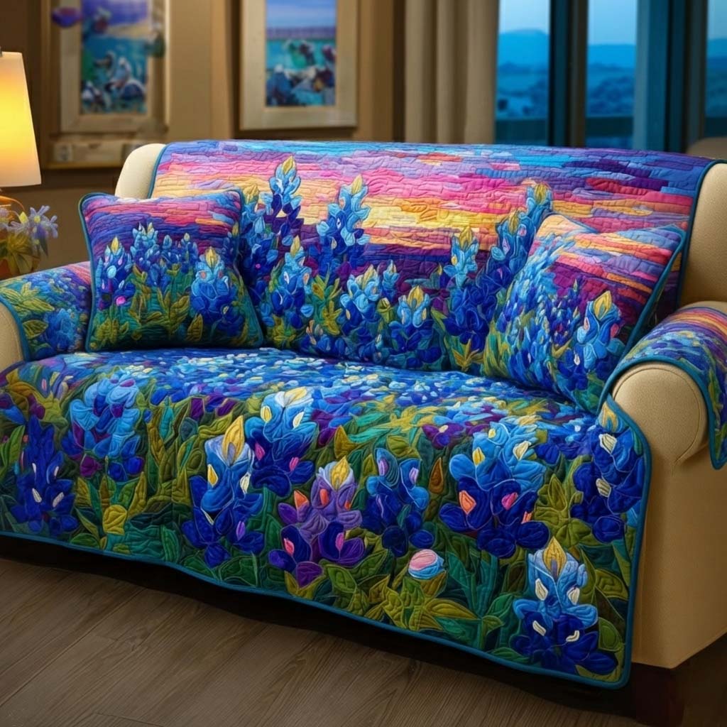 Texas Bloom Quilted Sofa Cover Fall Halloween Decor For Sofa Couch