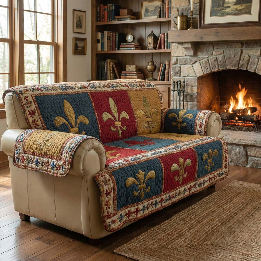 Patch Fleur Quilted Sofa Cover Fall Halloween Decor For Sofa Couch