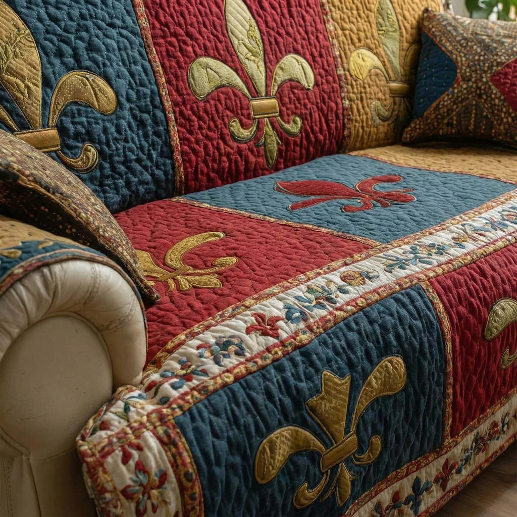 Patch Fleur Quilted Sofa Cover Fall Halloween Decor For Sofa Couch