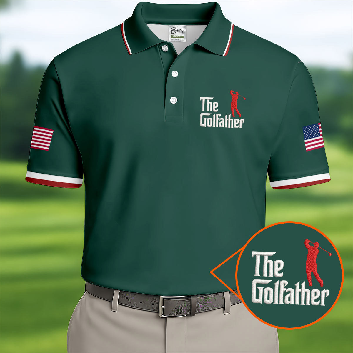 The Golfather Father's Day Golf Shirt, Men's Funny Golf Shirts, Golf Gift For Dad