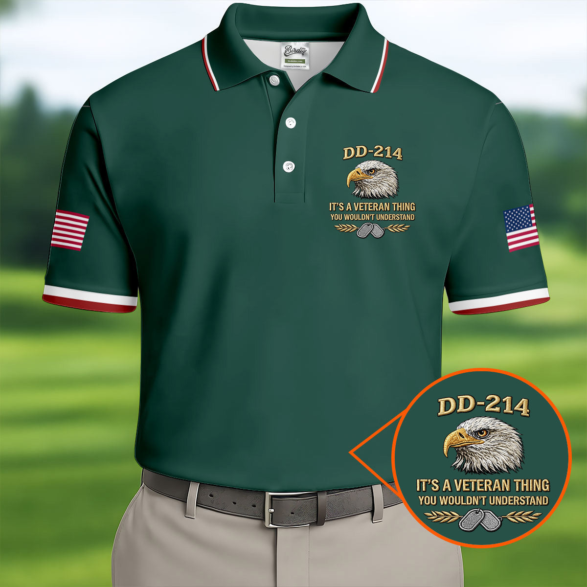 DD 214 Veteran Memorial Patriotic 4th Of July Golf Shirt, 250 Years Polo Shirts For Men