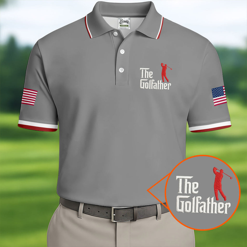 The Golfather Father's Day Golf Shirt, Men's Funny Golf Shirts, Golf Gift For Dad