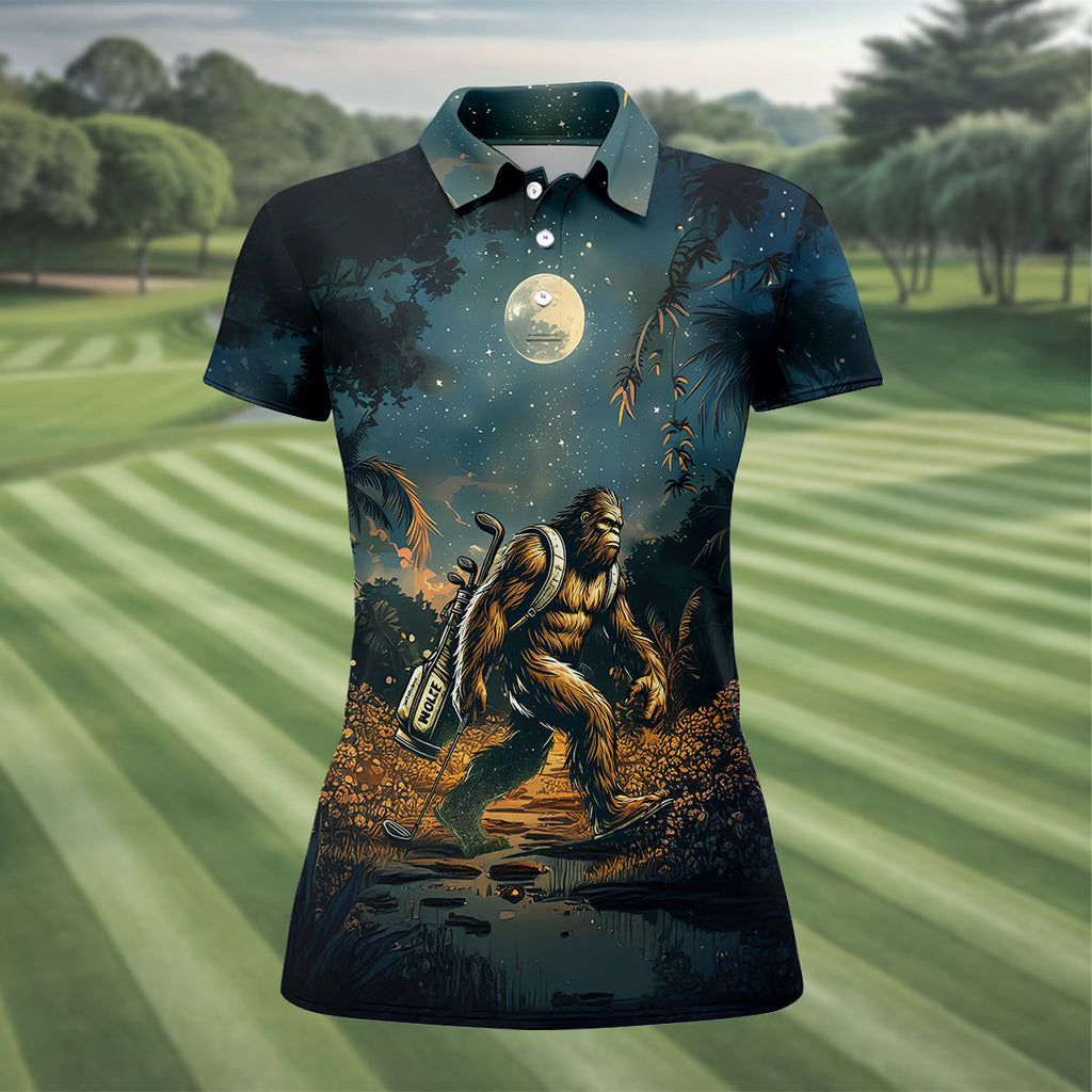 Not All Who Wander Are Lost Some Are Looking For Golf Balls Bigfoot Golf Shirt, Ladies Golf Shirts