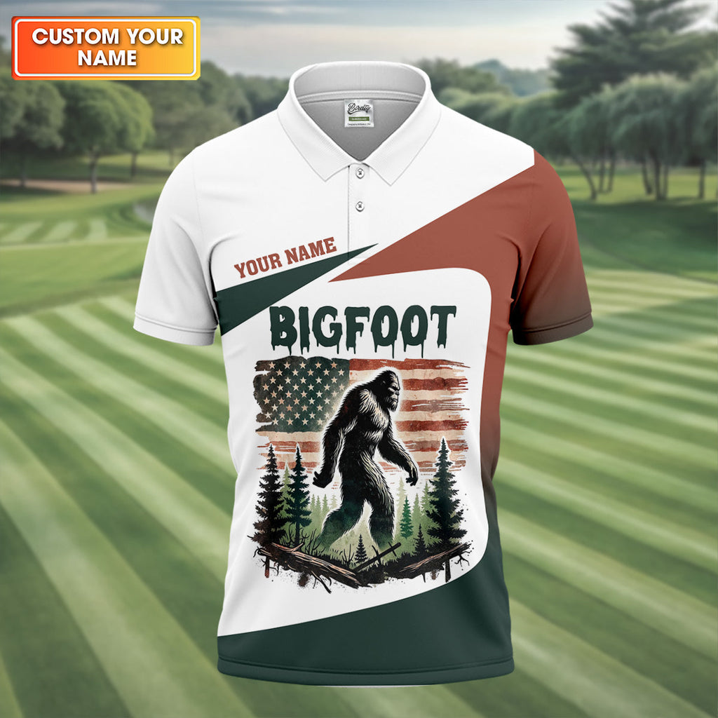 Not All Who Wander Are Lost Bigfoot Golf Shirt, Men's Patriotic Golf Shirts, Polo Shirts For Men