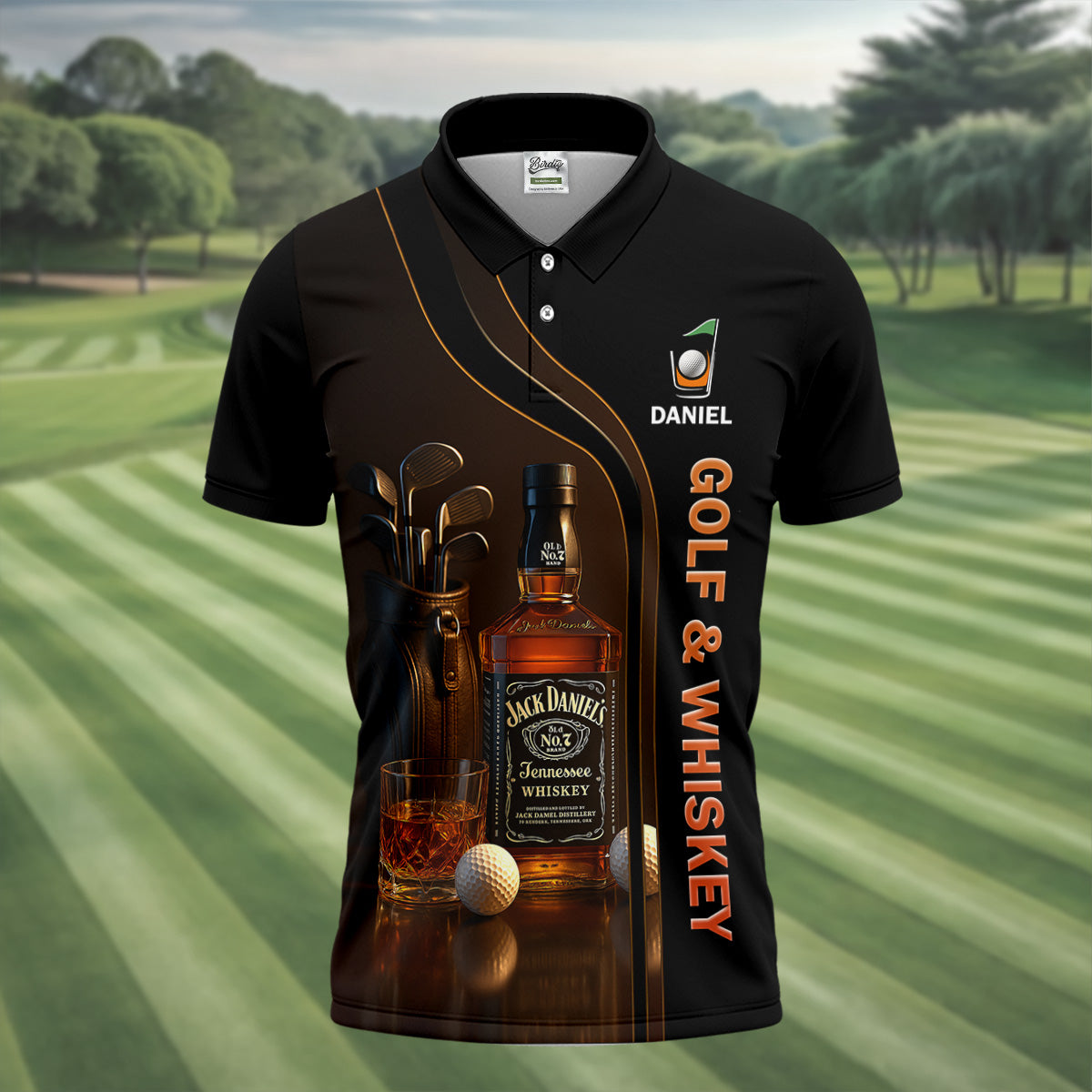 Golf And Whiskey Fun Golf Shirt, Men's Funny Golf Shirts, Unique Gift For Golfer, Golfing Apparel