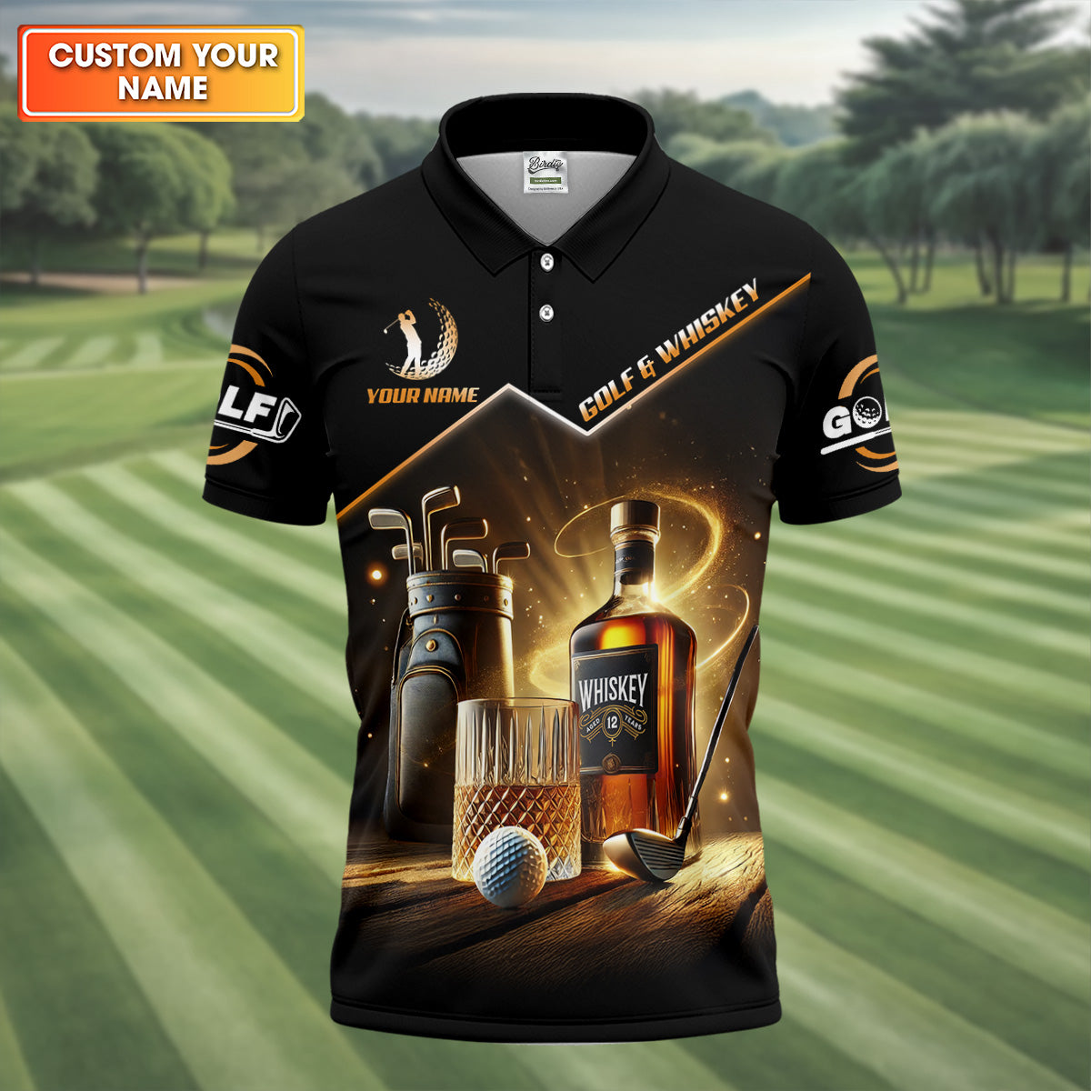 I Just Want To Drink Whiskey Play Golf And Take Naps Men's Funny Golf Shirts, Polo For Men