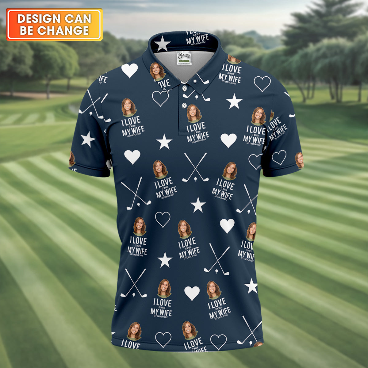 I Love It When My Wife Let's Me Play Golf Navy Fun Golf Shirts For Men, Polo Shirts For Men