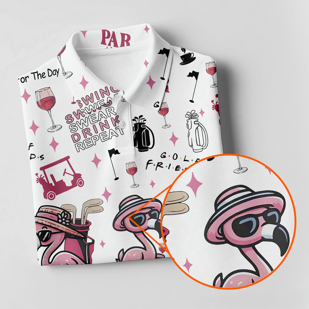 Golf Friends Par Then Bar Flamingo Golf Shirt, Golf Team Shirt, Ladies Sleeveless Tops, Ladies Golf Shirts