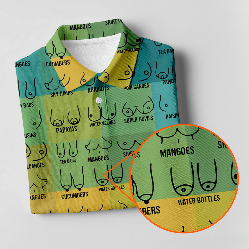 Colorful Fun Mens Golf Shirt, Golf Tops For Men, Gifts For Golf Lovers, Polo Shirts For Men, Golfing Apparel
