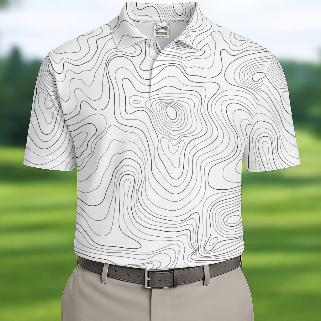 White Topo Mens Golf Polo Shirt Mens White Polo, Golf Gift For Men, Golfing Apparel