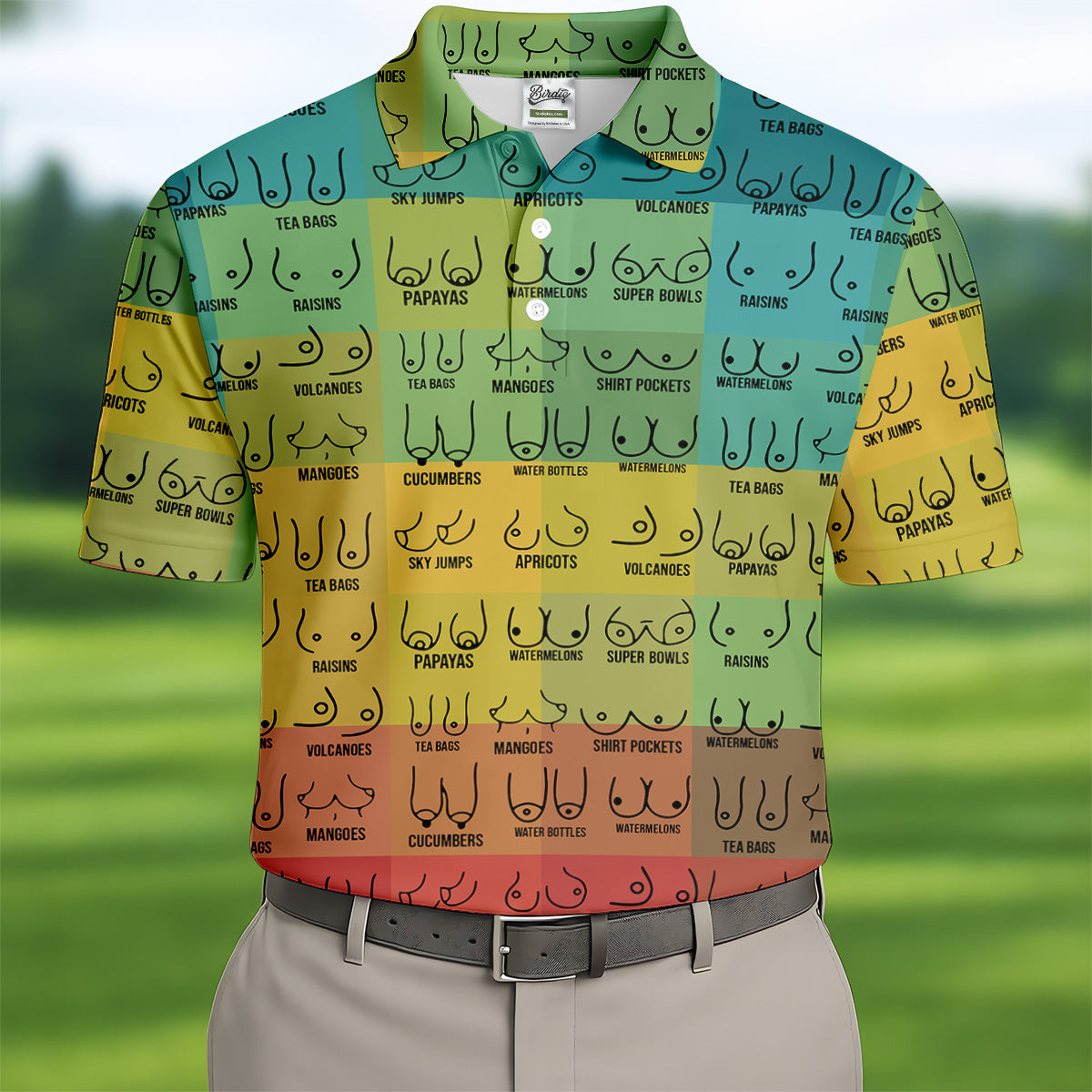 Colorful Fun Mens Golf Shirt, Golf Tops For Men, Gifts For Golf Lovers, Polo Shirts For Men, Golfing Apparel