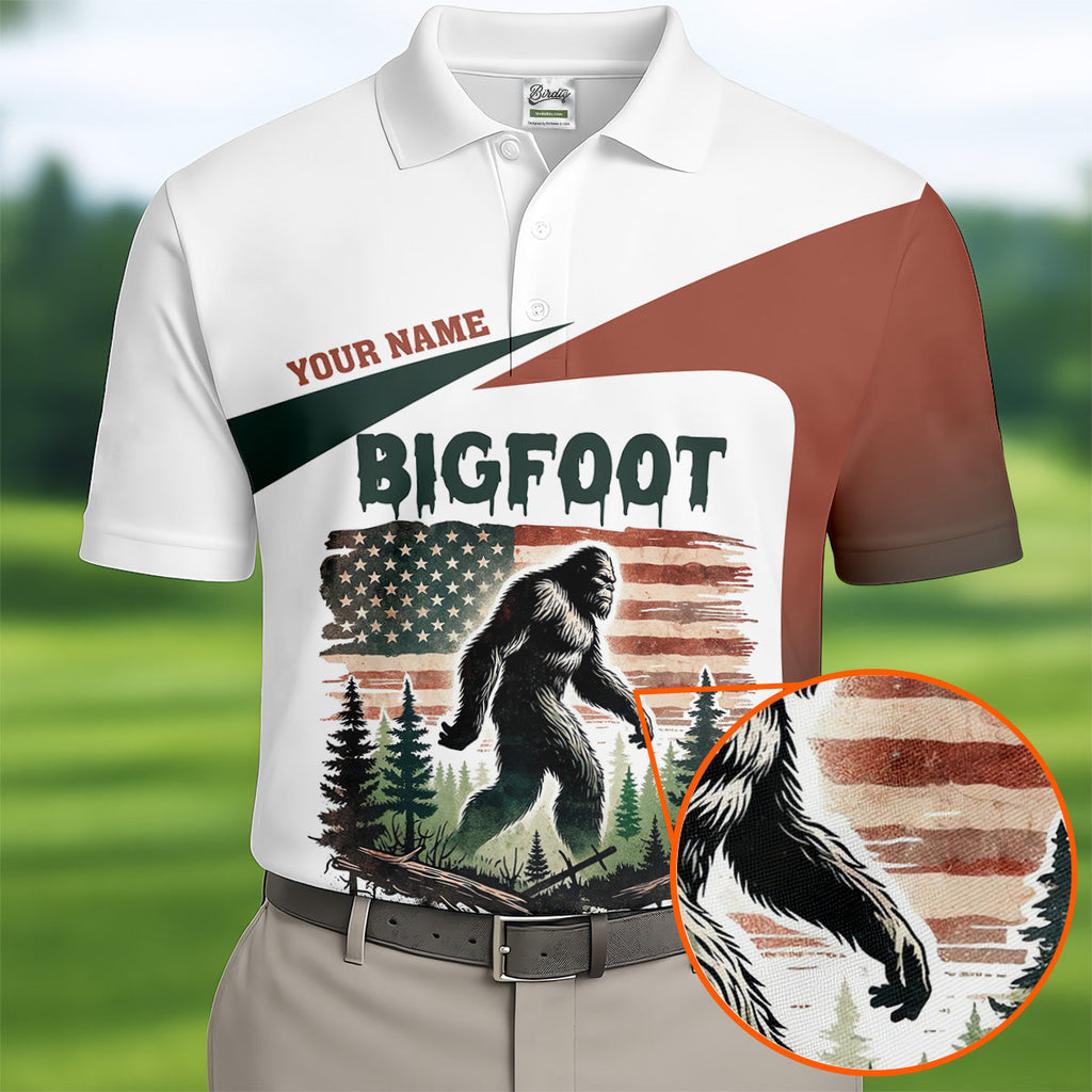 Not All Who Wander Are Lost Bigfoot Golf Shirt, Men's Patriotic Golf Shirts, Polo Shirts For Men