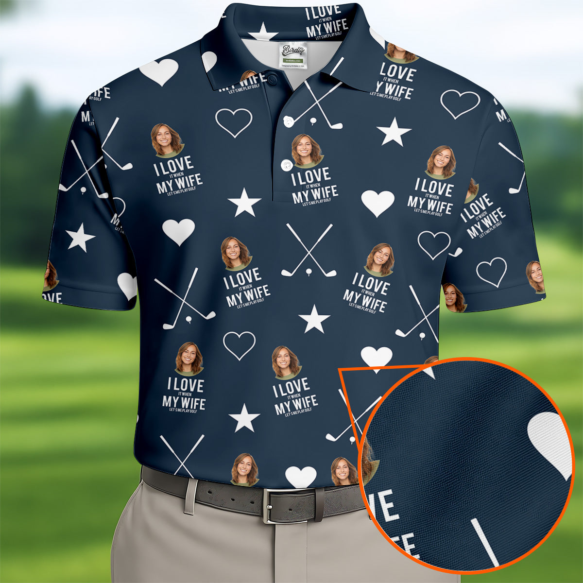 I Love It When My Wife Let's Me Play Golf Navy Fun Golf Shirts For Men, Polo Shirts For Men