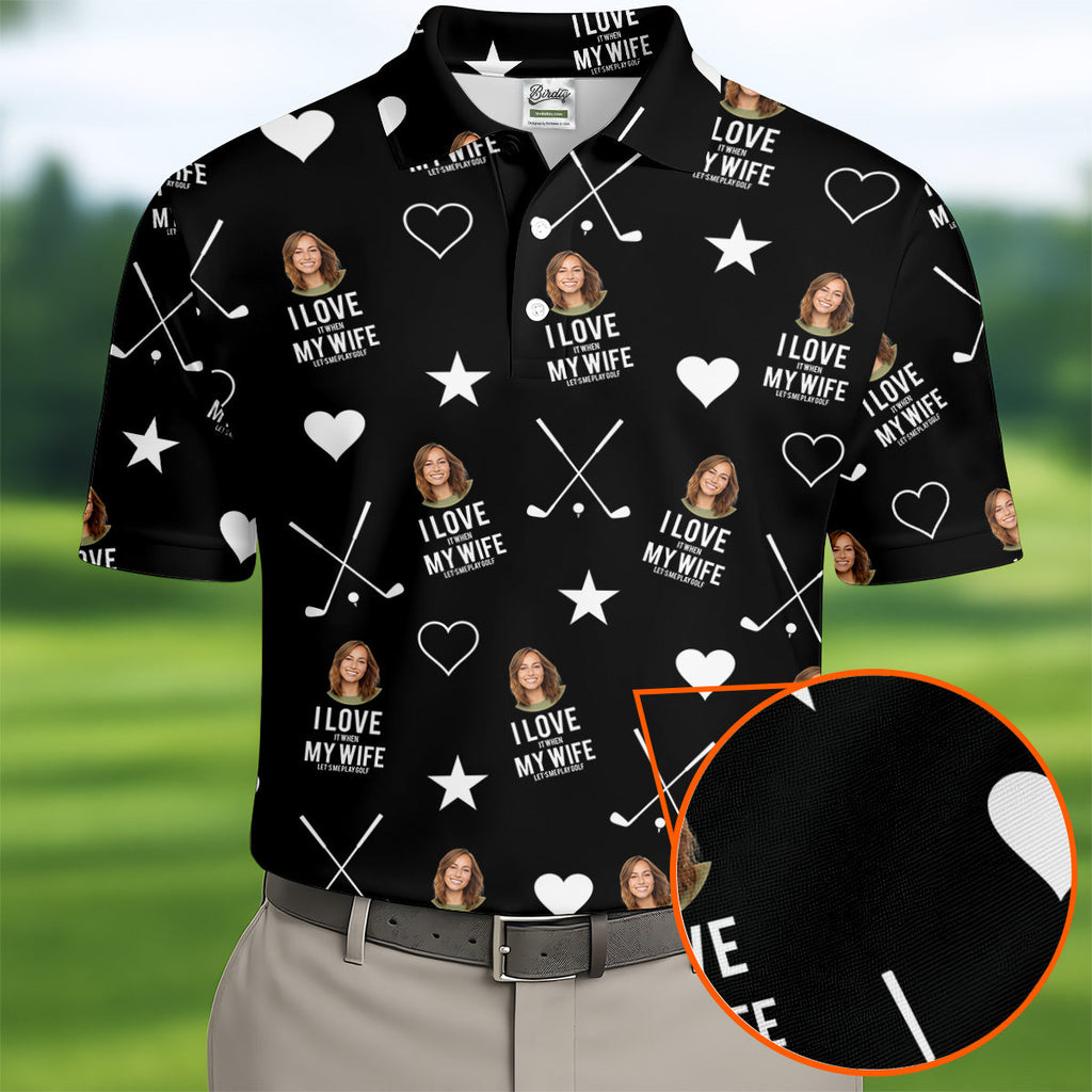I Love It When My Wife Let's Me Play Golf Black Fun Golf Shirts For Men, Polo Shirts For Men