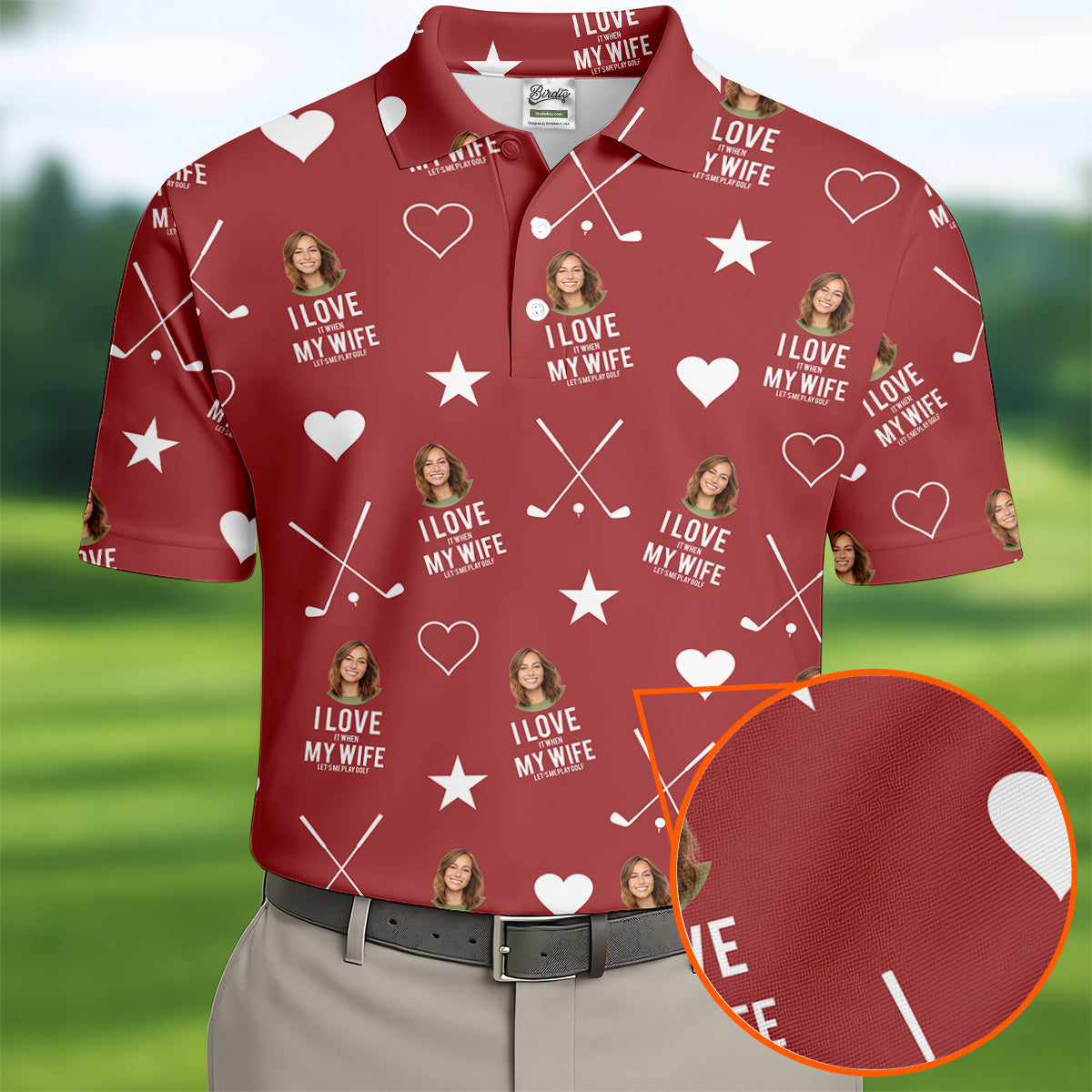 I Love It When My Wife Let's Me Play Golf Red Fun Golf Shirts For Men, Polo Shirts For Men