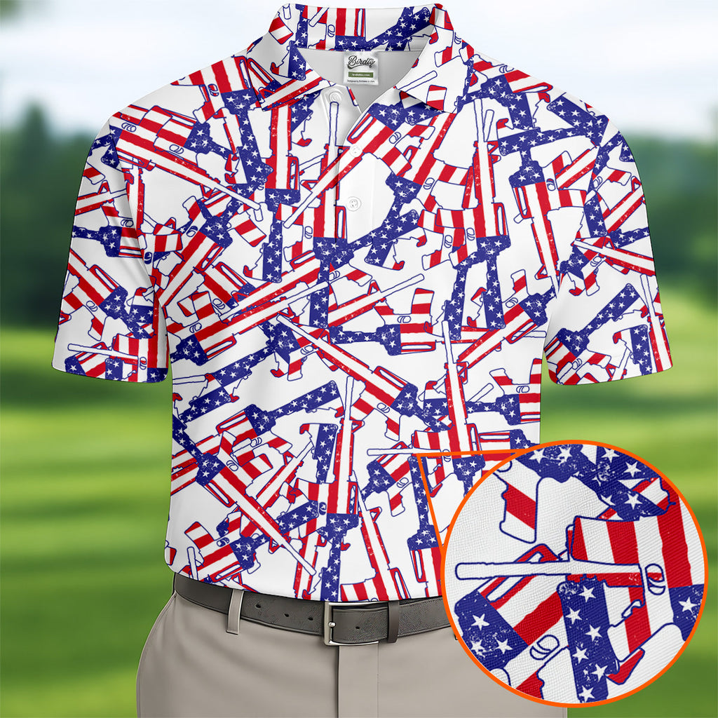 Men's Patriotic Golf Shirts, Golf Gift For Men, Golf Shirts For Men, Polo For Men