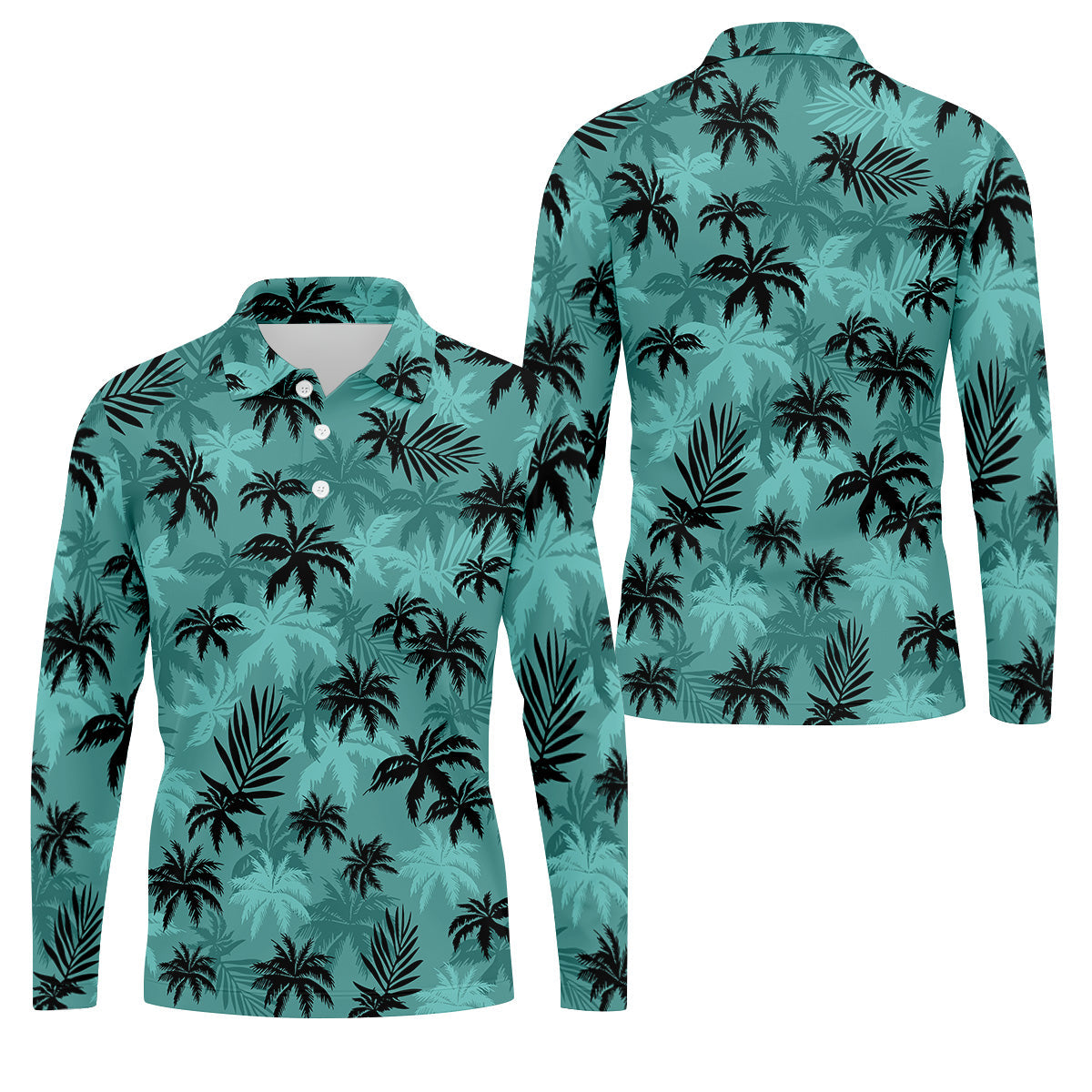 Tropical Palm Leaves Golf Tops For Men, Hawaiian Golf Shirts, Polo Shirts For Men, Golf Gift For Men