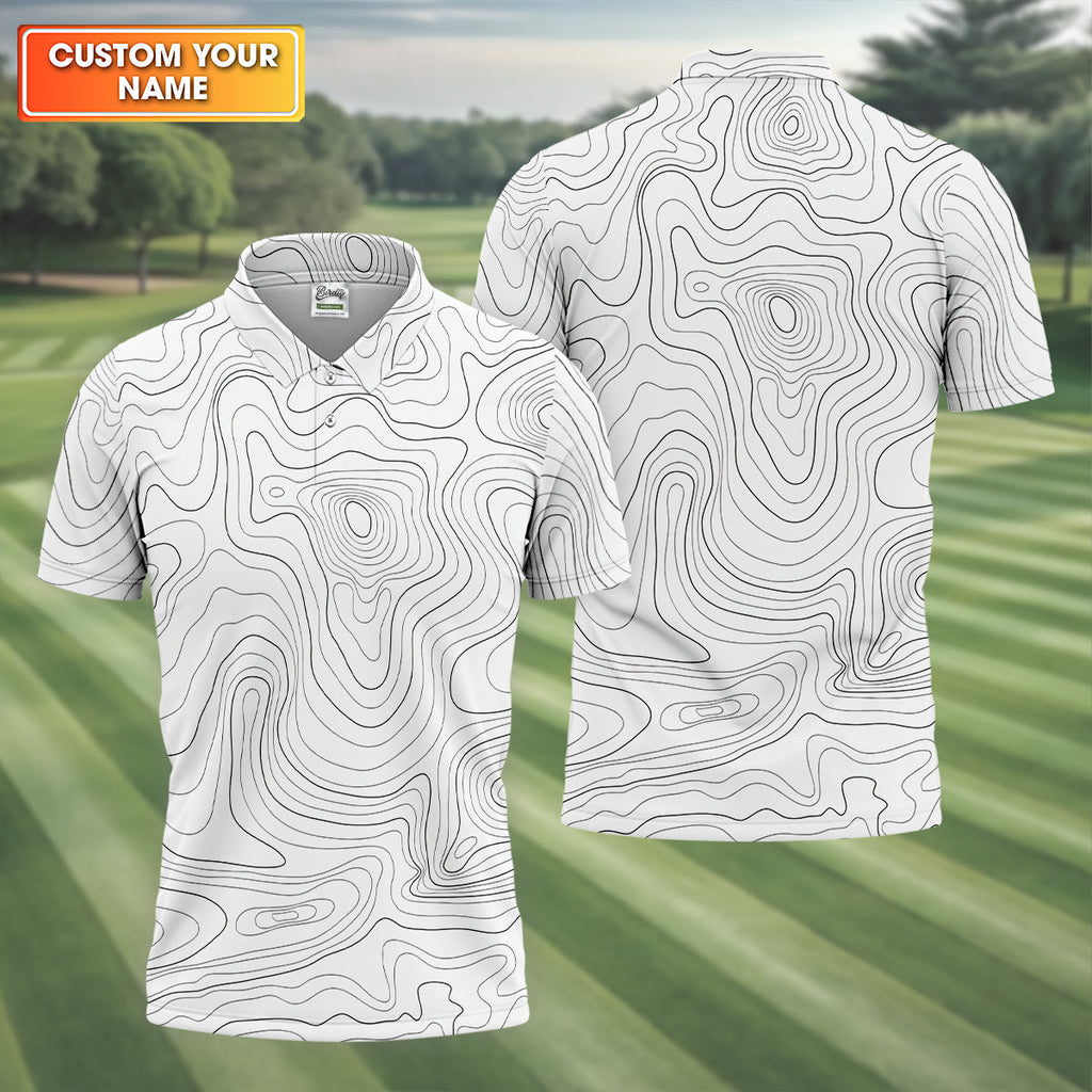 White Topo Mens Golf Polo Shirt Mens White Polo, Golf Gift For Men, Golfing Apparel