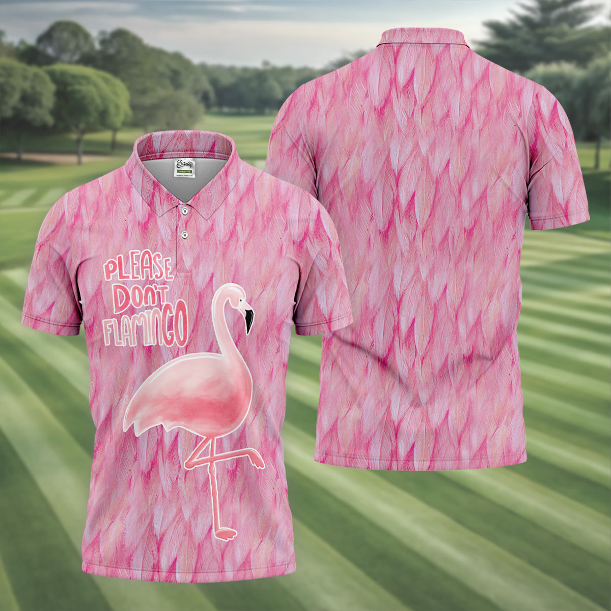 Please Don't Flamingo Fun Golf Shirts For Men, Pink Flamingo Polo Shirts For Men, Golf Gift For Men