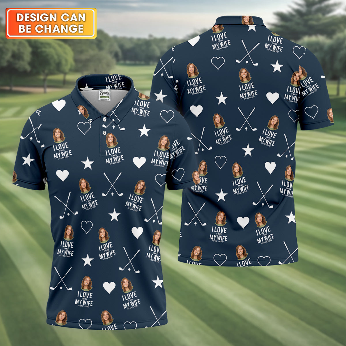 I Love It When My Wife Let's Me Play Golf Navy Fun Golf Shirts For Men, Polo Shirts For Men