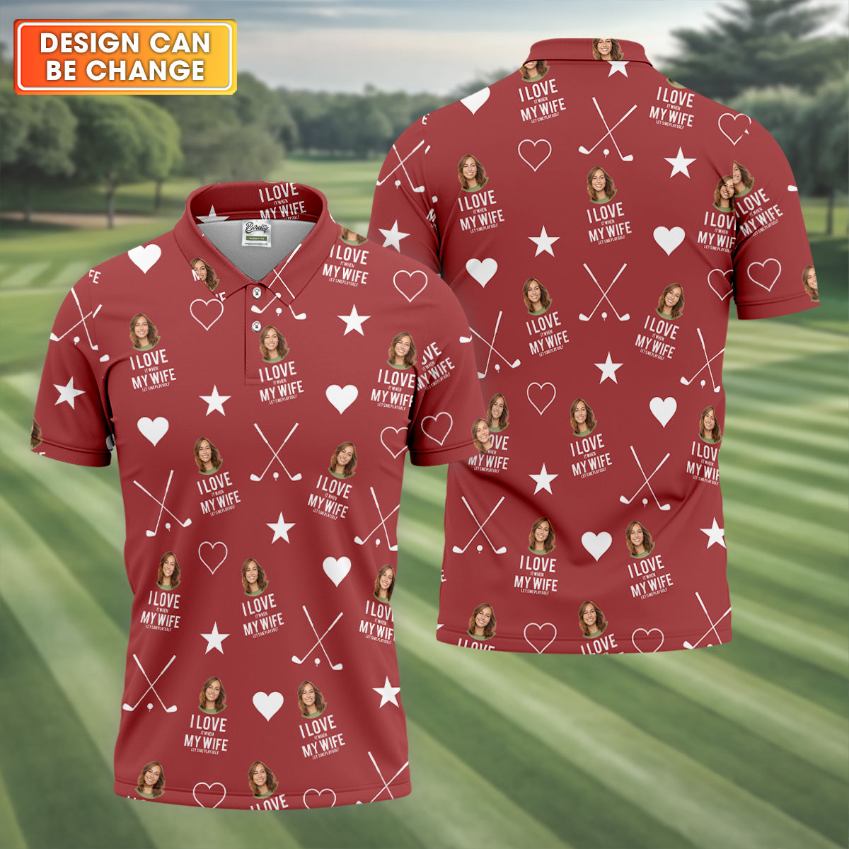 I Love It When My Wife Let's Me Play Golf Red Fun Golf Shirts For Men, Polo Shirts For Men