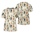 Bigfoot Silhouette Pattern Men's Funny Golf Shirts, Polo Shirts For Men, Cool Golf Gift