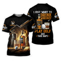 I Just Want To Drink Whiskey Play Golf And Take Naps Men's Funny Golf Shirts, Polo For Men