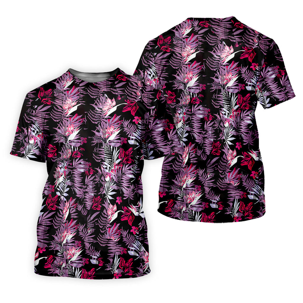 Purple And Black Tropical Golf Shirts, Golf Tops For Men, Polo Shirts For Men, Golfing Apparel