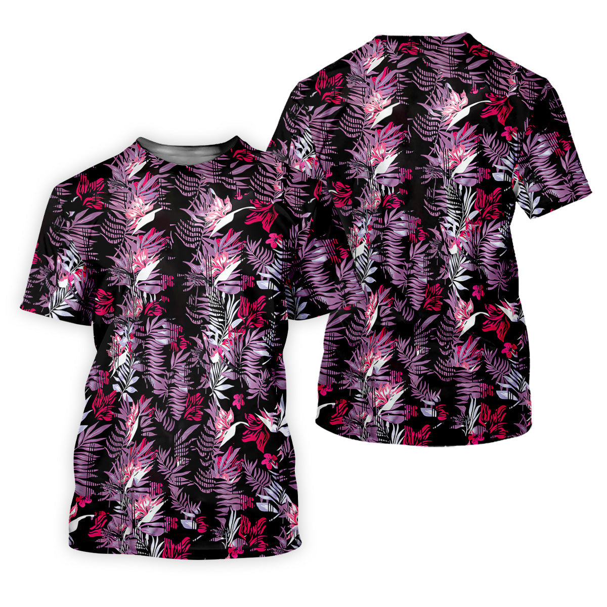 Purple And Black Tropical Golf Shirts, Golf Tops For Men, Polo Shirts For Men, Golfing Apparel
