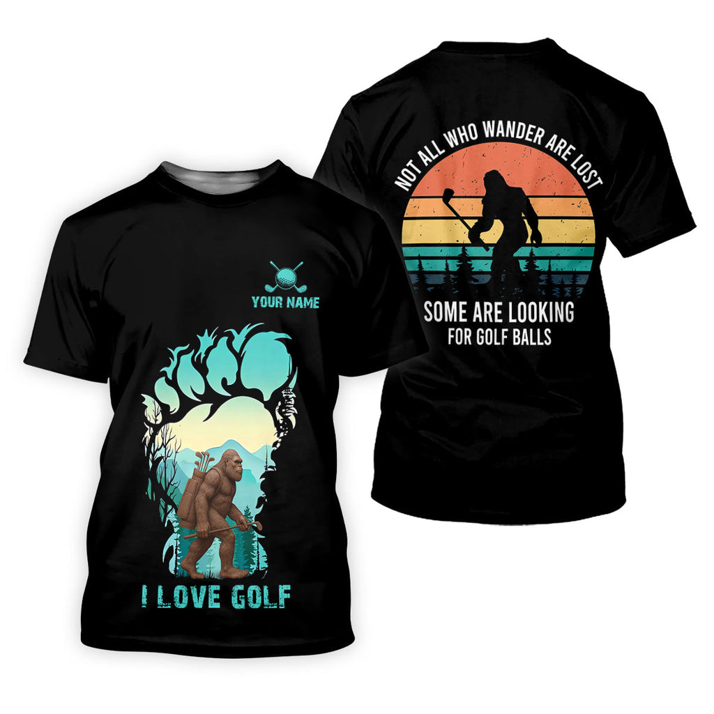 Not All Who Wander Are Lost Bigfoot Custom Golf Shirt, Polo Shirts For Men, Golfing Apparel