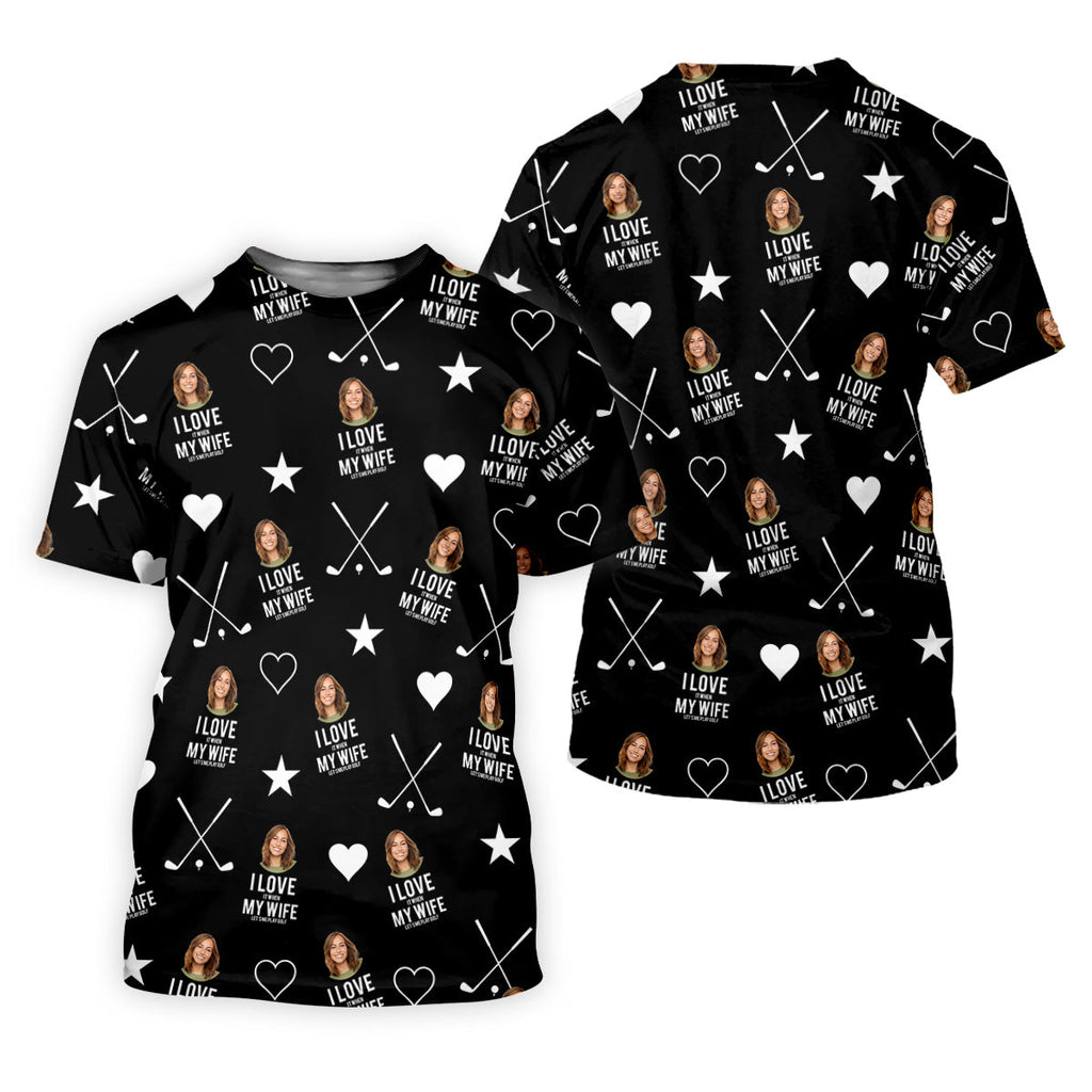 I Love It When My Wife Let's Me Play Golf Black Fun Golf Shirts For Men, Polo Shirts For Men