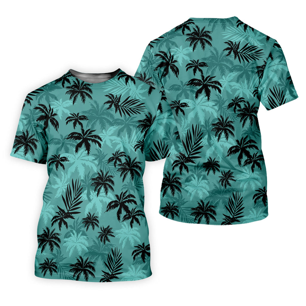 Tropical Palm Leaves Golf Tops For Men, Hawaiian Golf Shirts, Polo Shirts For Men, Golf Gift For Men