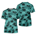 Tropical Palm Leaves Golf Tops For Men, Hawaiian Golf Shirts, Polo Shirts For Men, Golf Gift For Men
