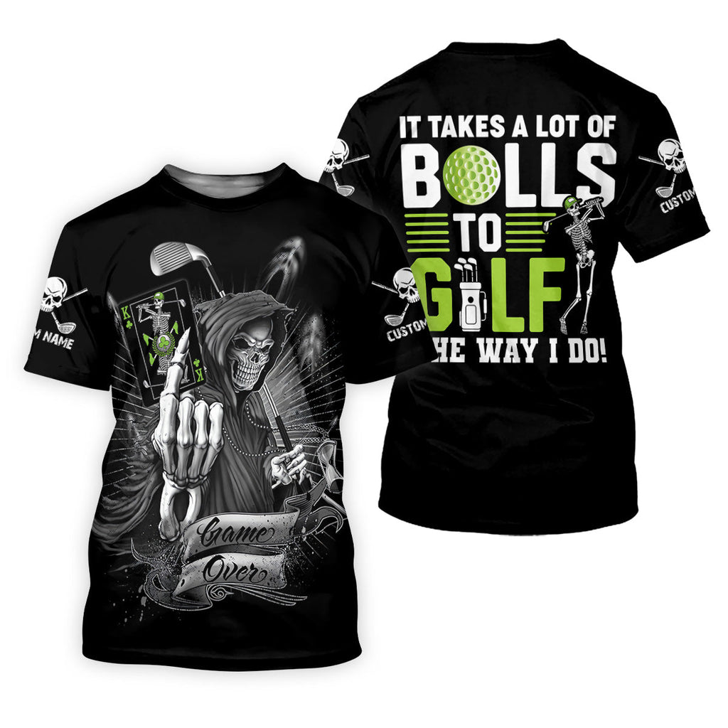 It Takes a Lot of Balls to Golf the Way I Do Funny Skeleton Ladies Golf Tops, Cool Golf Gifts, Golfing Apparel