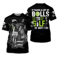 It Takes a Lot of Balls to Golf the Way I Do Funny Skeleton Ladies Golf Tops, Cool Golf Gifts, Golfing Apparel