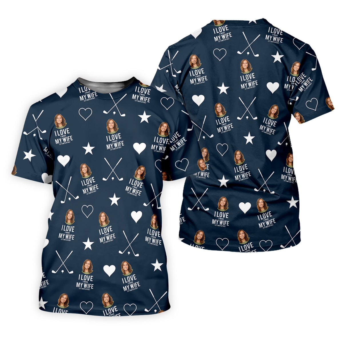 I Love It When My Wife Let's Me Play Golf Navy Fun Golf Shirts For Men, Polo Shirts For Men