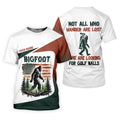 Not All Who Wander Are Lost Bigfoot Golf Shirt, Men's Patriotic Golf Shirts, Polo Shirts For Men