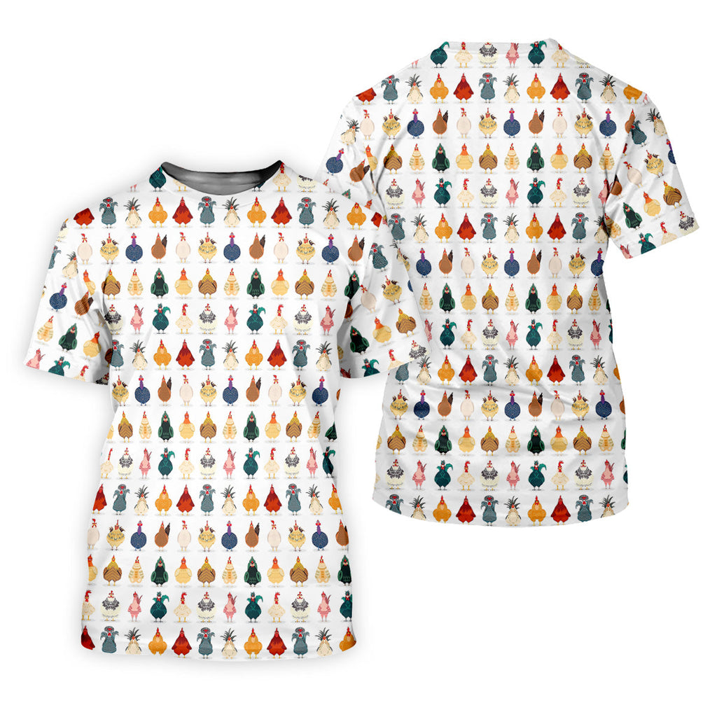 Whimsical Chicken Fun Golf Shirts For Men, Cute Golf Outfit, Polo Shirts For Men, Golfing Apparel
