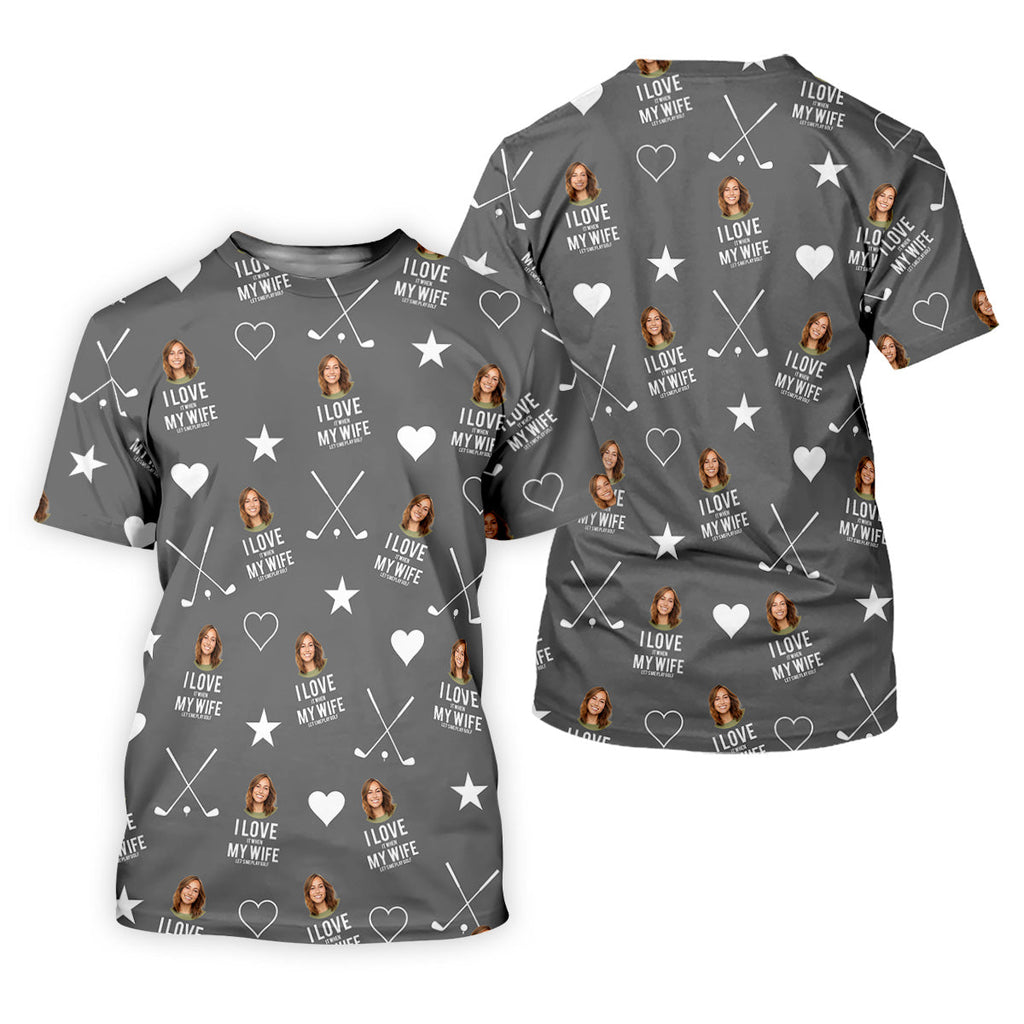 I Love It When My Wife Let's Me Play Golf Grey Fun Golf Shirts For Men, Polo Shirts For Men