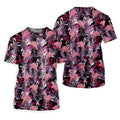 Tropical Flamingo Purple Golf Shirt, Golf Tops For Men, Polo Shirts For Men, Golfing Apparel