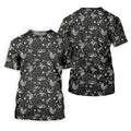 Dinosaur Golf Shirt, Funny Skeleton Patterned Golf Polos, Long Sleeve Golf Shirts, Men Golf Polo