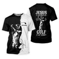 Jesus Is My Savior Golf Is My Therapy Christian Golf Shirt, Black And White Golf Polo, Polo Shirts For Men