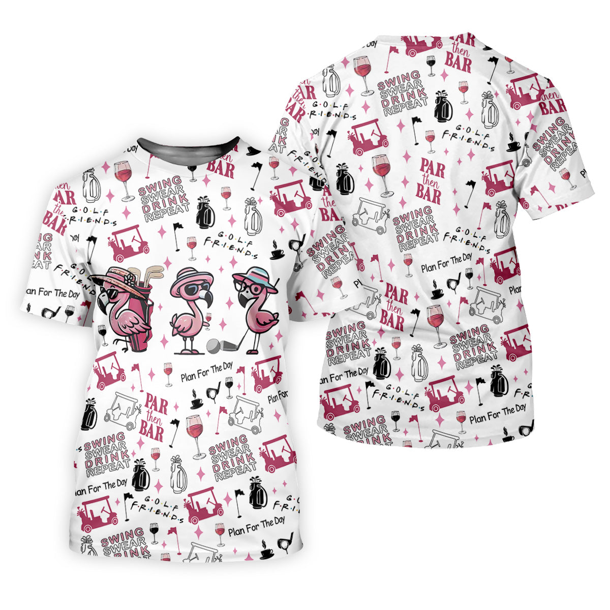 Golf Friends Par Then Bar Flamingo Golf Shirt, Golf Team Shirt, Ladies Sleeveless Tops, Ladies Golf Shirts