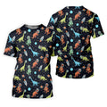 Dinosaur Space Golf Shirt, Golf Tops For Men, Gifts For Golf Lovers, Polo ShirtFor Men, Golfing Apparel
