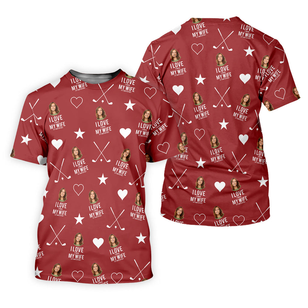 I Love It When My Wife Let's Me Play Golf Red Fun Golf Shirts For Men, Polo Shirts For Men