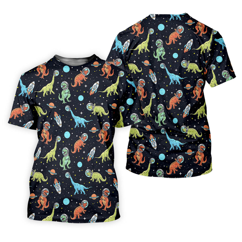 Dinosaur Space Golf Shirt, Golf Tops For Men, Gifts For Golf Lovers, Polo ShirtFor Men, Golfing Apparel