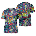 Colorful Paisley Men Polo, Mens Paisley Shirts, Mens Golf Polo Shirt Golf Gift For Men