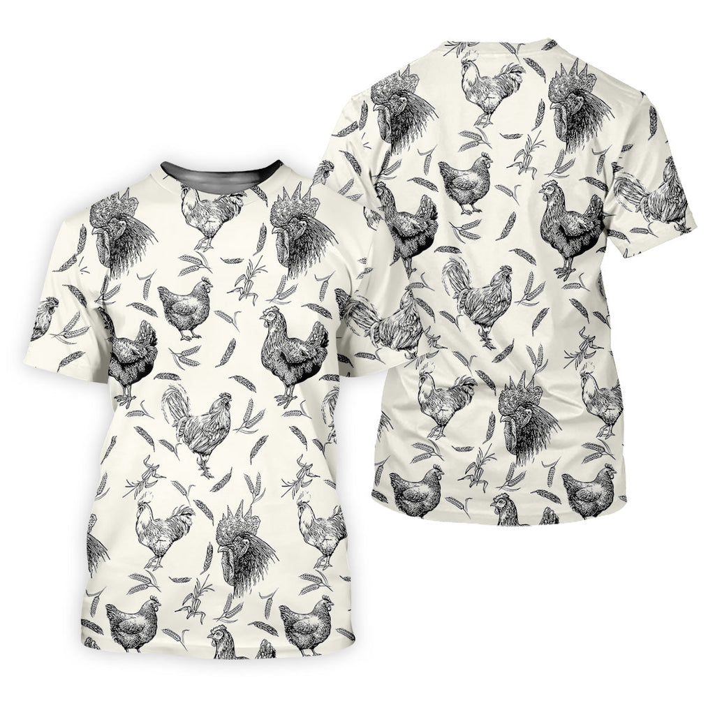 Chicken Rooster Golf Tops For Men, Gift For Chicken Lover, Fun Golf Shirts For Men, Polo Shirts For Men