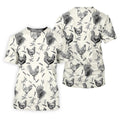 Chicken Rooster Golf Tops For Men, Gift For Chicken Lover, Fun Golf Shirts For Men, Polo Shirts For Men